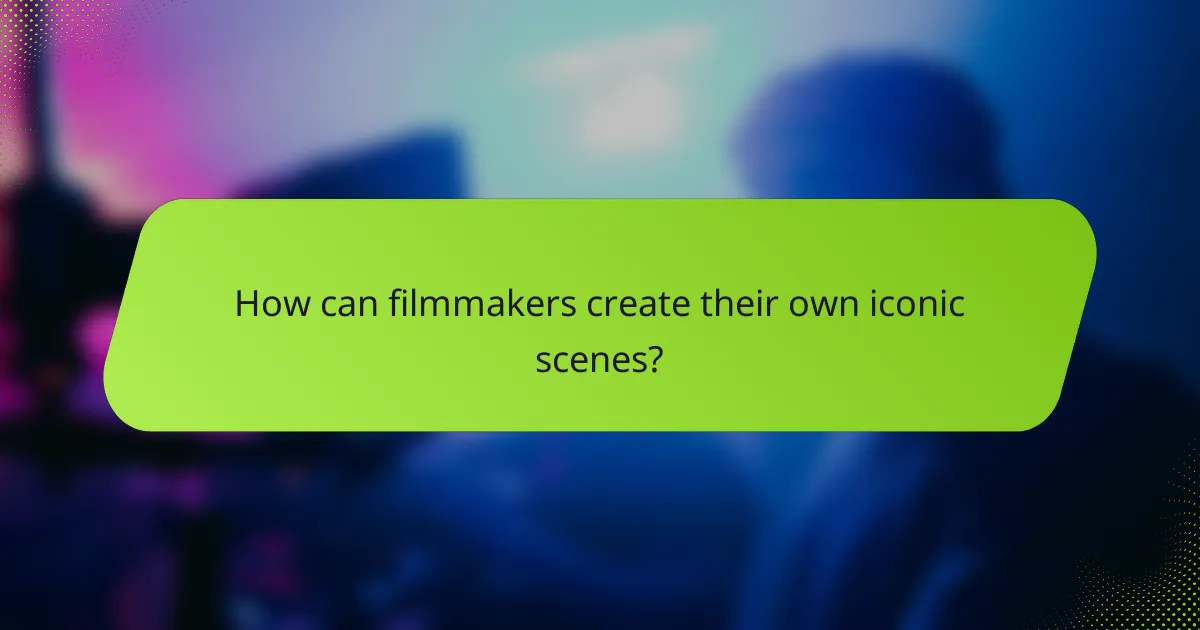 How can filmmakers create their own iconic scenes?