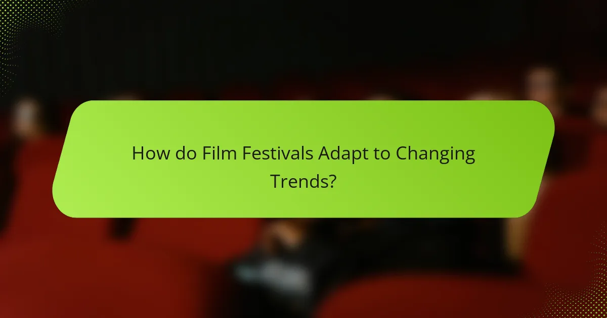 How do Film Festivals Adapt to Changing Trends?