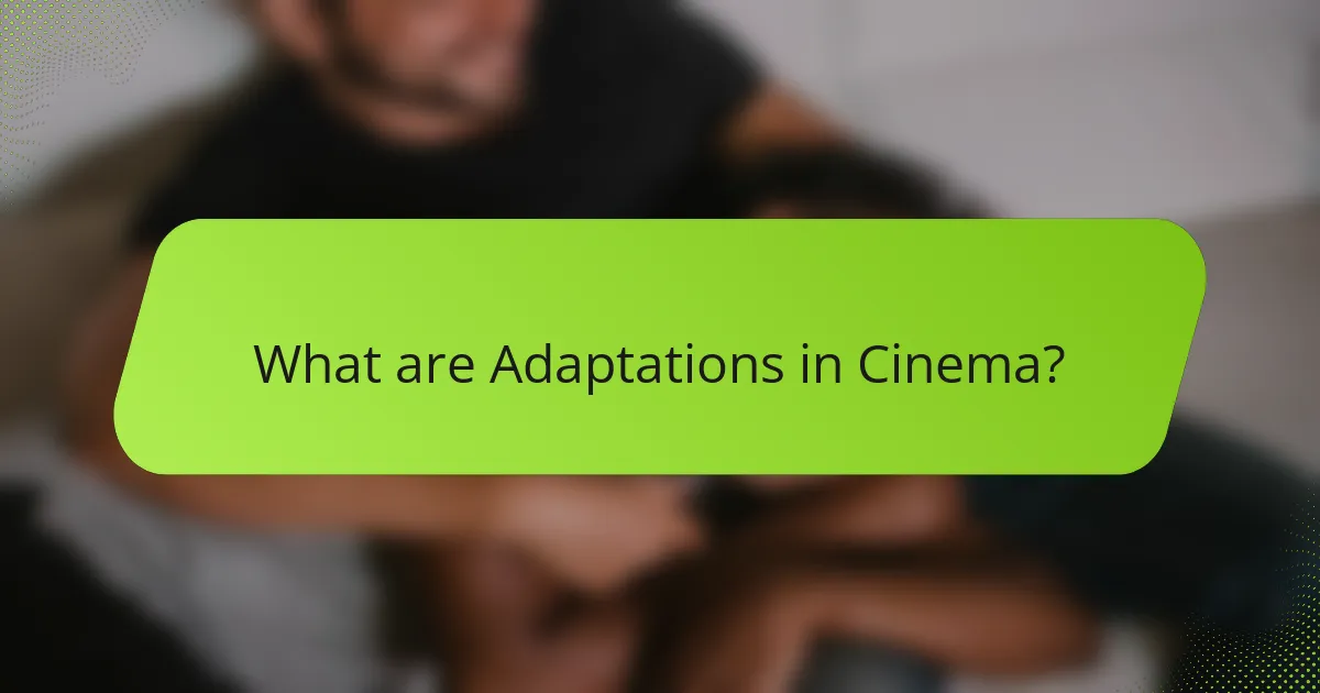 What are Adaptations in Cinema?