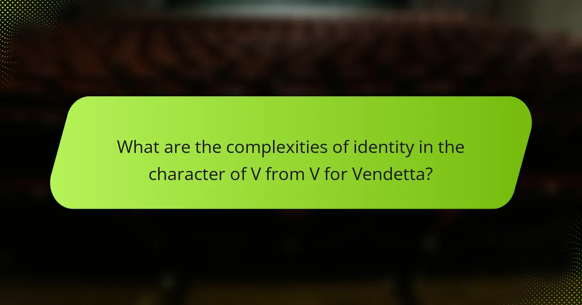 What are the complexities of identity in the character of V from V for Vendetta?