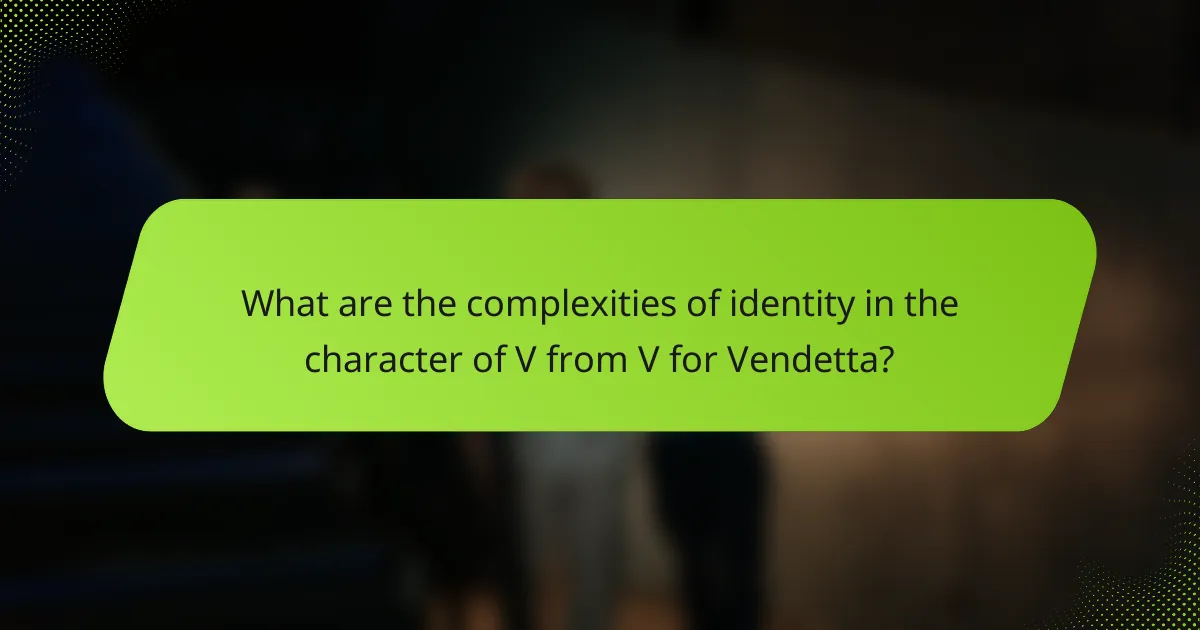 What are the complexities of identity in the character of V from V for Vendetta?