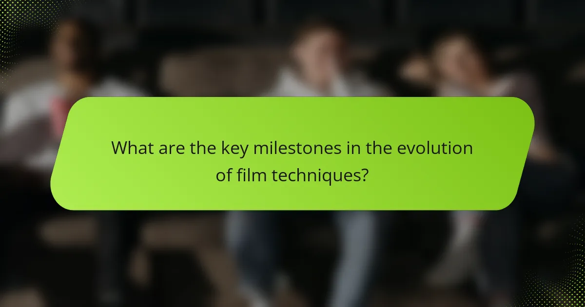 What are the key milestones in the evolution of film techniques?