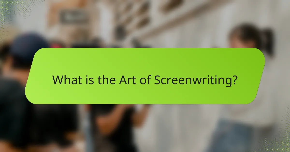 What is the Art of Screenwriting?