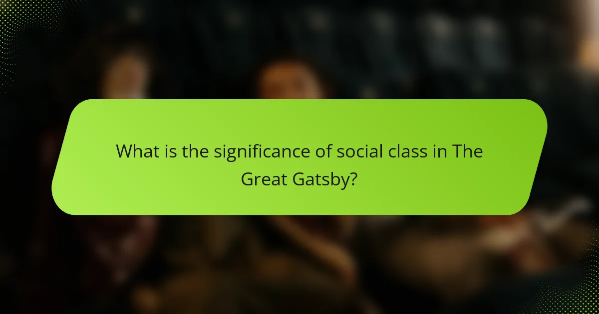 What is the significance of social class in The Great Gatsby?