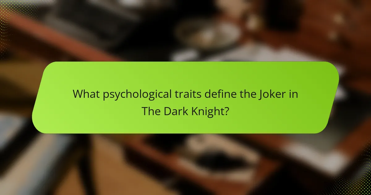 What psychological traits define the Joker in The Dark Knight?