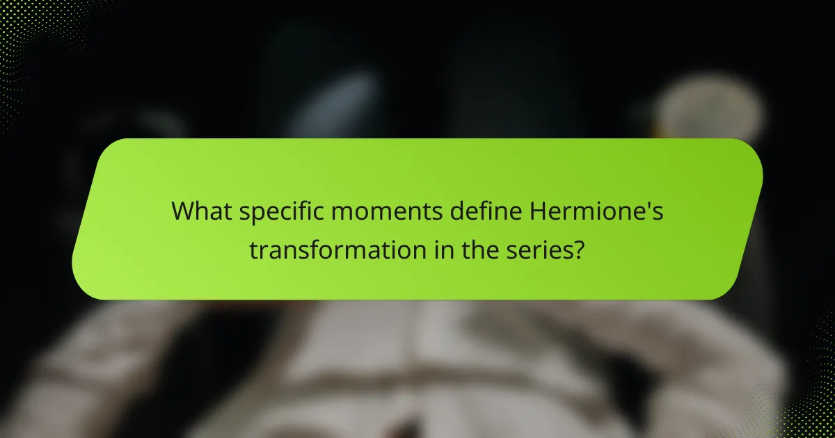 What specific moments define Hermione's transformation in the series?
