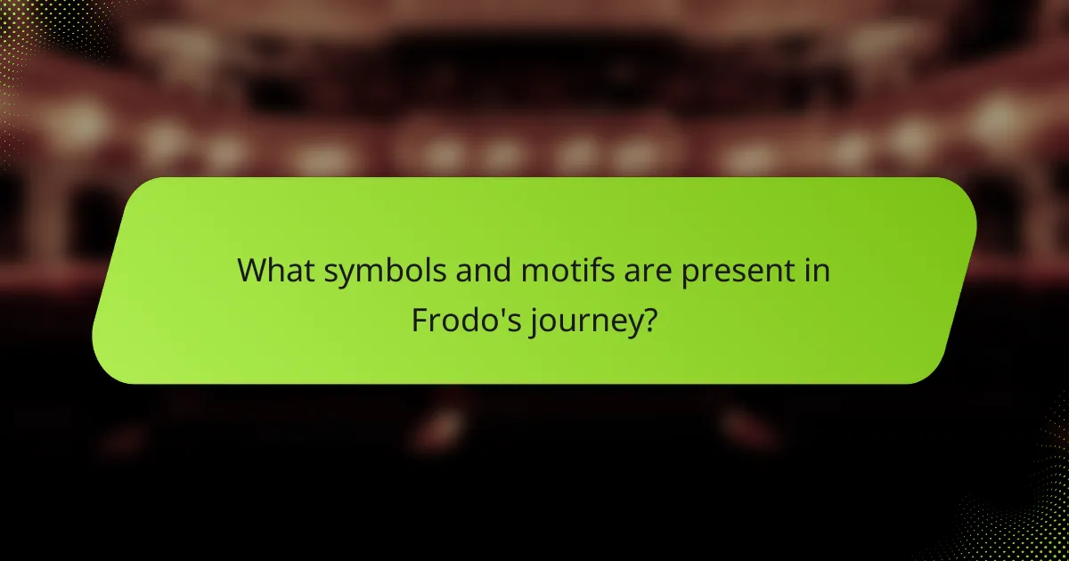 What symbols and motifs are present in Frodo's journey?