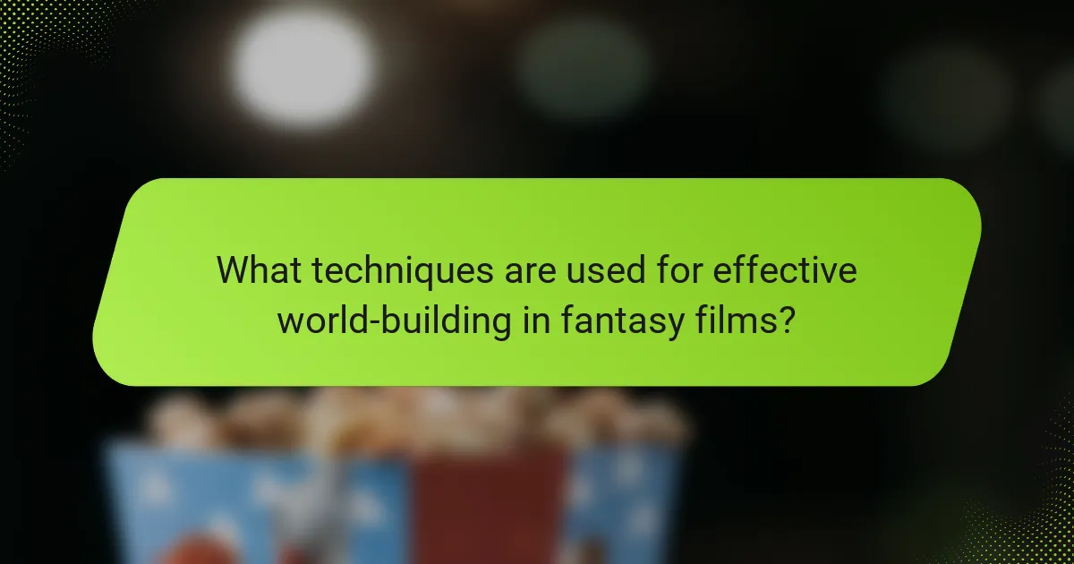 What techniques are used for effective world-building in fantasy films?
